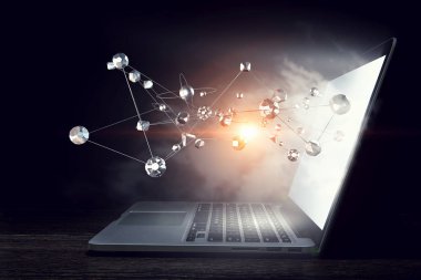 Sosyal bağlantı ve ağ. Karışık teknik