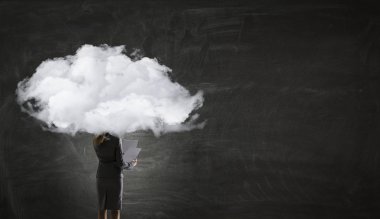 Bulut başkanlığında kadın. Karışık teknik