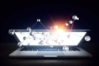 Sosyal bağlantı ve ağ. Karışık teknik