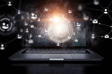 Sosyal bağlantı ve ağ. Karışık teknik