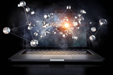 Sosyal bağlantı ve ağ. Karışık teknik