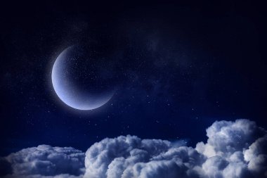 Moon in hand clipart