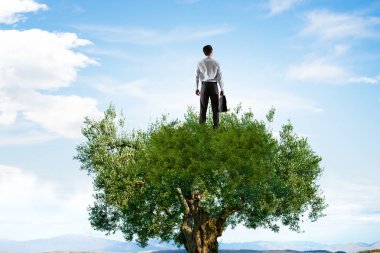 Bir dakika dinlenme bulmak. Karma ortam. Karışık teknik