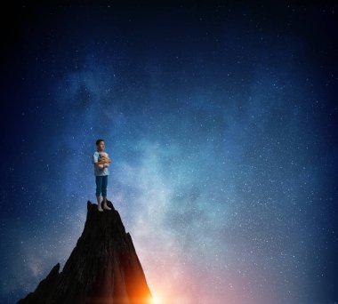 Bu koca dünyada yalnız hissediyorum. Karışık teknik