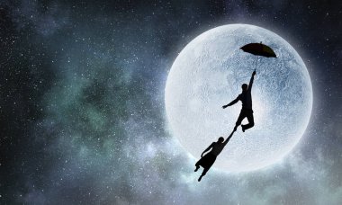 Uçmak istiyorum. Karışık teknik