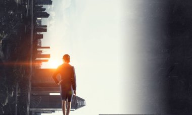 Büyük şehrin ritmi. Karışık teknik