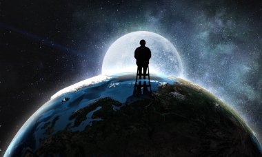 Bu dünyada yapayalnız hissediyor. Karışık teknik