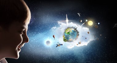 Bu büyük dünya keşfetmek. Karışık teknik