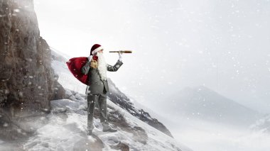 Seyir için yol Noel Baba. Karışık teknik