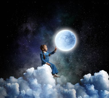 Çocukça tatlı rüyalar. Karışık teknik