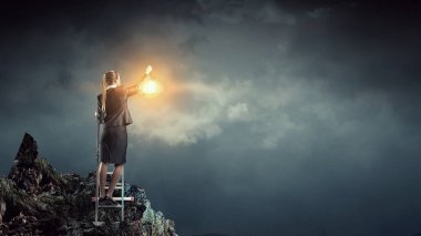 Karanlıkta kaybettim. Karışık teknik