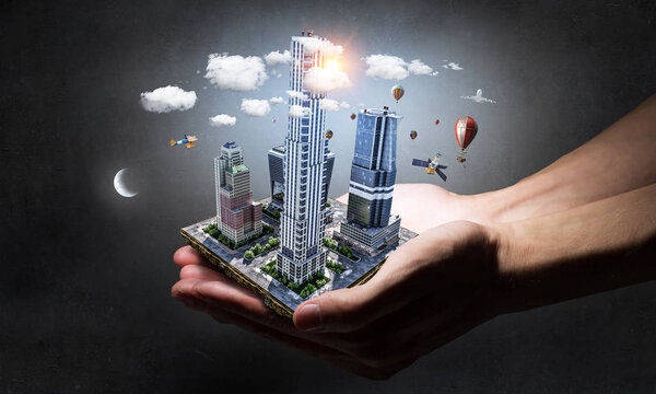 New development project. Mixed media