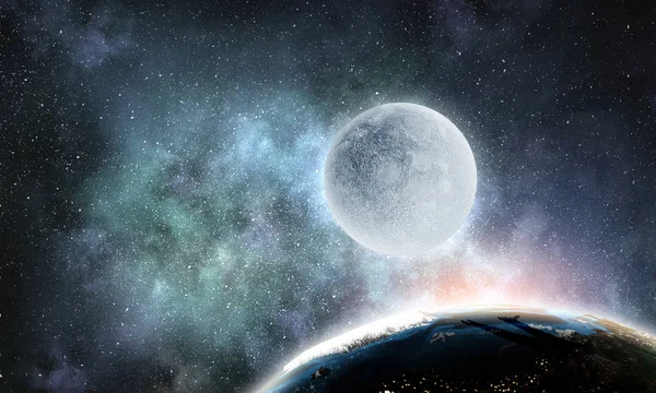月球和地球的行星 — 图库照片