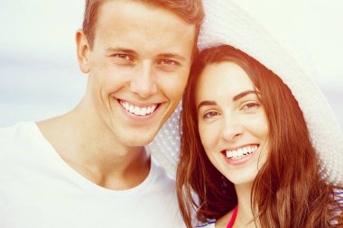 plaj romantik genç Çift