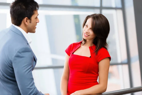 Two young business collegue in office — Stock Photo, Image