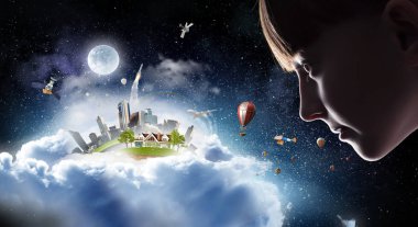 Bu büyük dünya keşfetmek. Karışık teknik