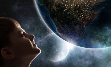 Bu büyük dünya keşfetmek. Karışık teknik