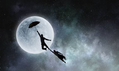 Uçmak istiyorum. Karışık teknik