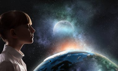 Bu büyük dünya keşfetmek. Karışık teknik