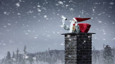 Noel Baba geliyor. Karışık teknik