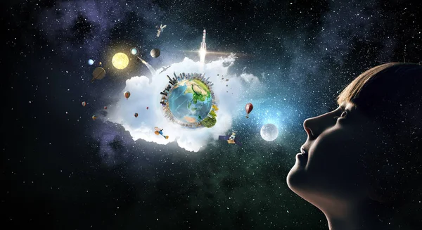 Bu büyük dünya keşfetmek. Karışık teknik