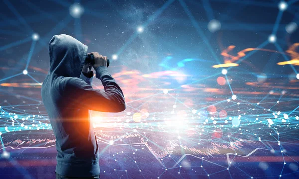 Kapüşonlu adam silüeti