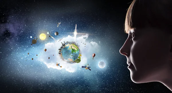 Bu büyük dünya keşfetmek. Karışık teknik