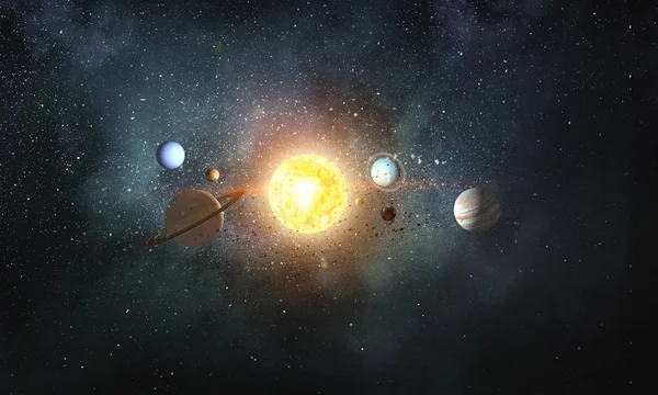 Solar system planets . Mixed media — Stock Photo, Image