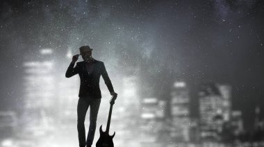 Gitar rock adam. Karışık teknik