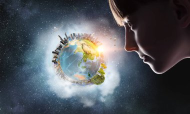 Bu büyük dünya keşfetmek. Karışık teknik