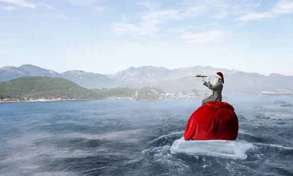 Seyir için yol Noel Baba. Karışık teknik