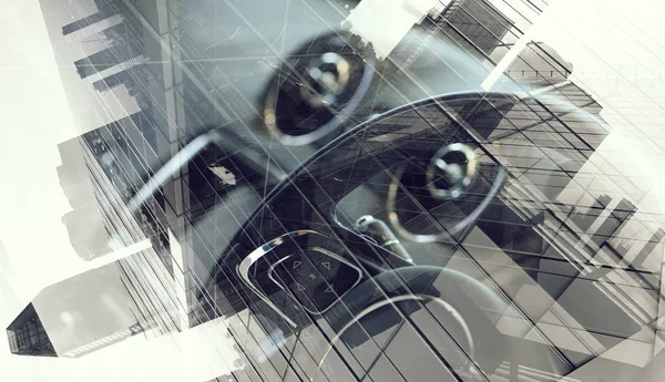 Zarif araba kapatma. Karışık teknik