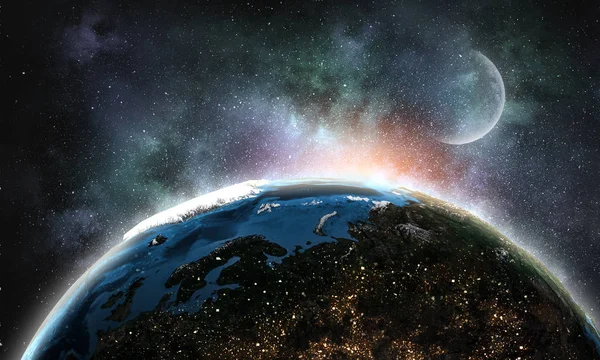 Ay ve dünya gezegen — Stok fotoğraf