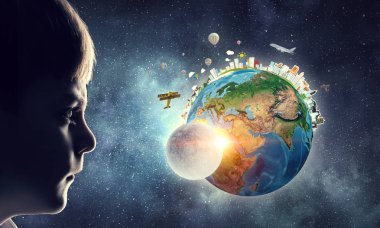 Bu büyük dünya keşfetmek. Karışık teknik