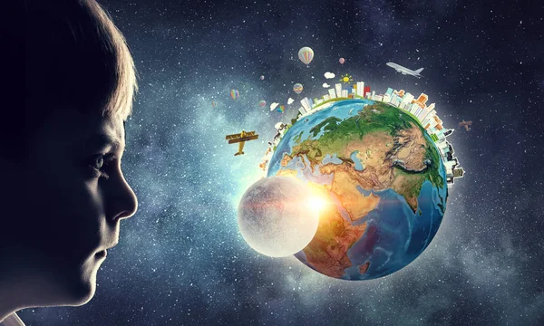 Bu büyük dünya keşfetmek. Karışık teknik