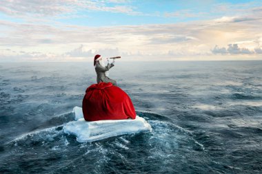 Seyir için yol Noel Baba. Karışık teknik