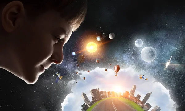 Bu büyük dünya keşfetmek. Karışık teknik