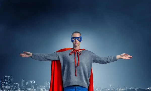 She is super hero — Stock Photo, Image