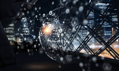 İnfographs medya paneli. Karışık teknik