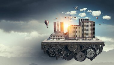 Modern şehir kavramı. Karışık teknik