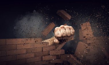 El ile duvar breaking. Karışık teknik