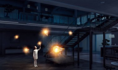 Gizemli bir şey dokunmak. Karışık teknik