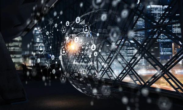 İnfographs medya paneli. Karışık teknik