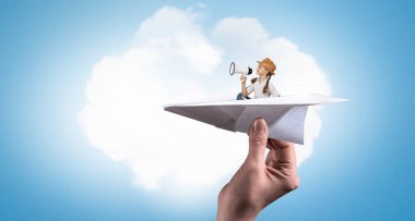 Pilot olmak için hayal. Karışık teknik