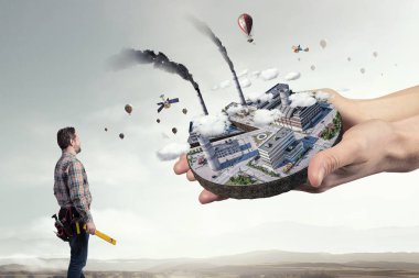 Onun yeni geliştirme projesi. Karışık teknik