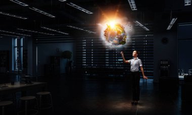 Bütün dünya temas. Karışık teknik