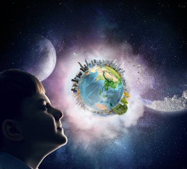 Bu büyük dünya keşfetmek. Karışık teknik