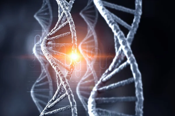 Spirala cząsteczki DNA. Techniki mieszane — Zdjęcie stockowe