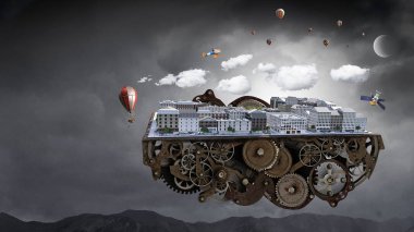 Modern şehir kavramı. Karışık teknik