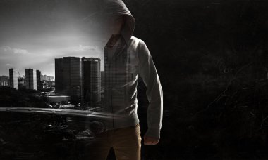 Adam hoody. Karışık teknik